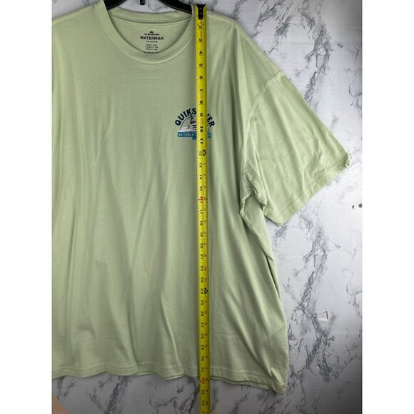 Quiksilver Waterman Collection Mens XXL T-Shirt Light Green 100% Cotton - Picture 3 of 10